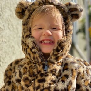 2T Faux Fur Bomber Jacket TUCKER + TATE Leopard Nordstrom toddler coat